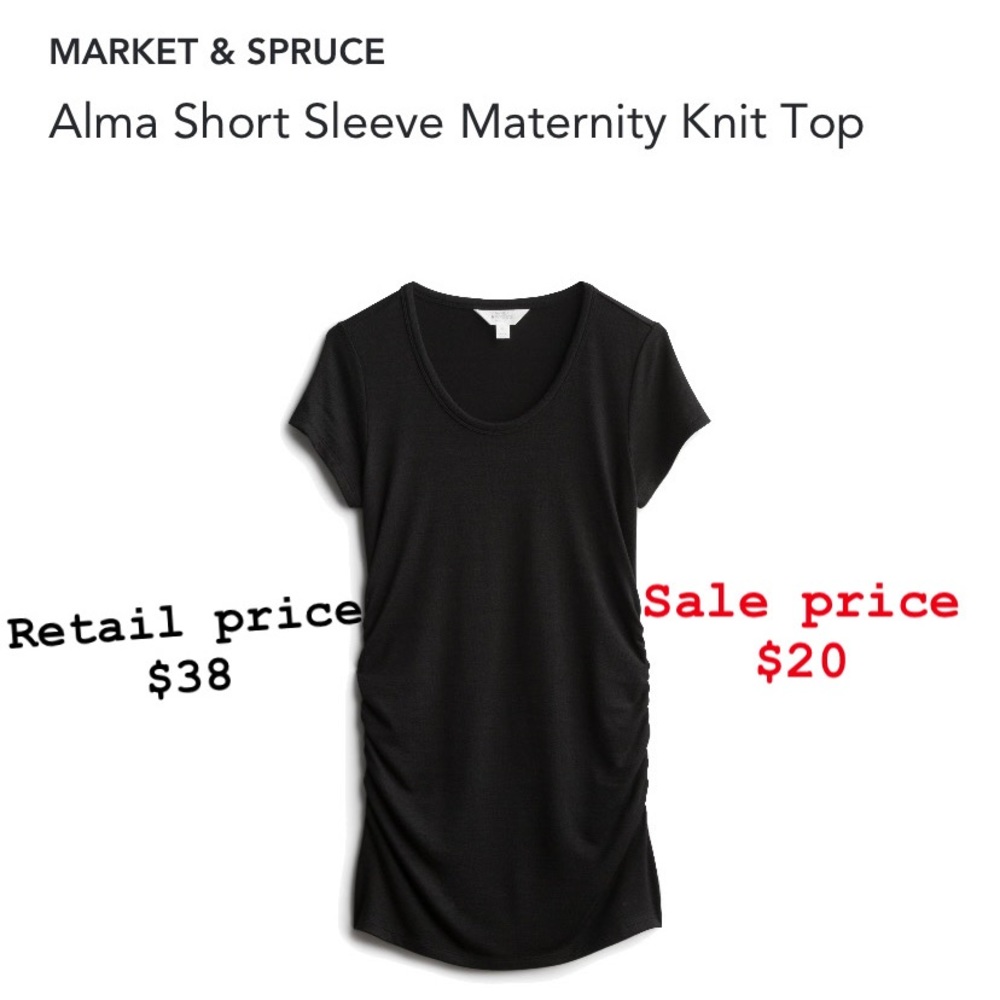 Black shirt sleeved maternity top